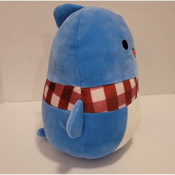 Squishmallow Rey Blue Shark w/ Check Scarf 8" Soft Plush Toy. NEW w/ Tags - Picture 5 of 12